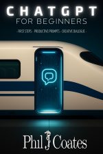 Cover of the book 'ChatGPT for Beginners', tagline: first steps, productive prompts, creative dialogue